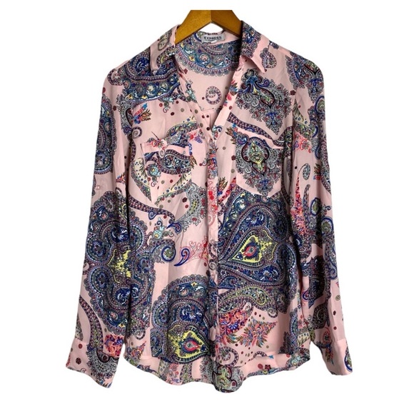 Express Multicolor Paisley Button Down Shirt - Picture 2 of 6